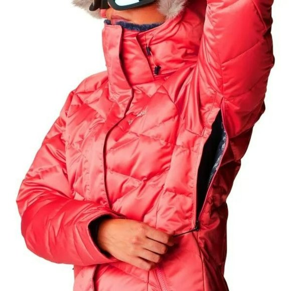 Columbia Sportswear Women's Lay D II Faux Fur Down Jacket in Neon Sunrise - Picture 8 of 10